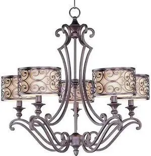 MAXIM 21155WHUB Mondrian 5-Light 28" Wide Umber Bronze Chandelier