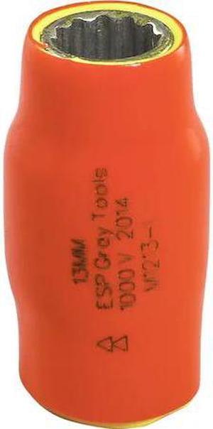 GRAY TOOLS M1213-I 13mm X 1/2" Drive, 12 Point Standard Length, 1000V Insulated