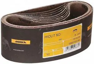MIRKA 57-3-21-040T Sanding Belt, 3" W, 21" L, 40 Grit, Hiolit X