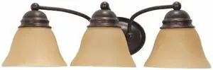NUVO 60-1272 Empire 3 Light 21 in. Vanity Champagne Linen Washed Glass Br