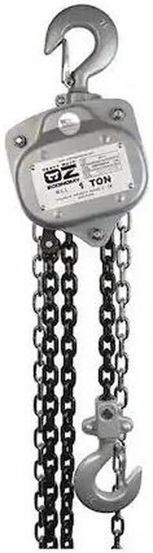 OZ LIFTING PRODUCTS OZIND010-10CH Chain Hoist,2000 lb.,10ft. Load Chain