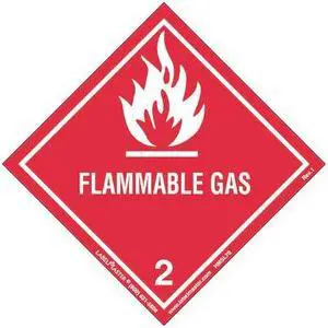 LABELMASTER HMSL70S Flammable Gas Label,Worded,PK25