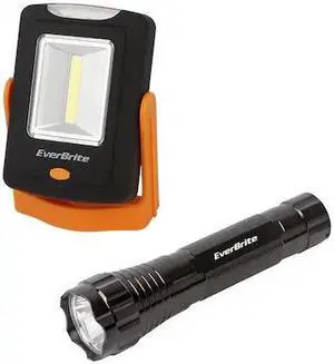 PRIME-LINE E007002 LED Flashlight and Work Light Set, Includes AAA Batteries 1