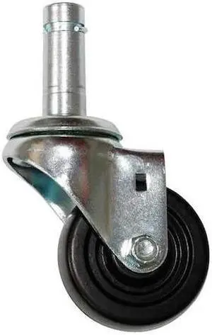 ZORO SELECT 5GPL9 Swivel Stem Caster,Rubber,3 in.,200 lb.