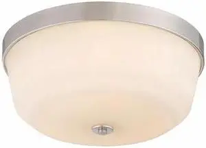 NUVO 60-5824 Laguna 3 Light Flush Fixture White Glass Brushed Nickel