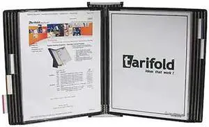 TARIFOLD W271 Document Wall Display Unit,10 Black Pock
