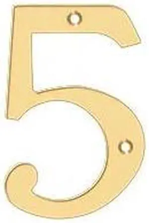 DELTANA RN4-5 Numbers, Solid Brass Lifetime Brass 4"