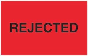 TAPE LOGIC DL1177 Tape Logic® Labels, "Rejected", 1 1/4" x 2", Fluorescent Red,