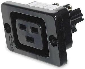 HUBBELL WIRING DEVICE-KELLEMS H320R Receptacle, 20 A Amps, 250V AC, Panel