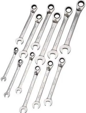 DYNAMIC D076603 Tools 12Pcs Metric Reversible, Combo Ratcheting Wrench Set, 8mm