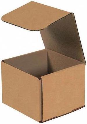 PARTNERS BRAND M443K Corrugated Mailers, 4" x 4" x 3", Kraft, 50/Bundle