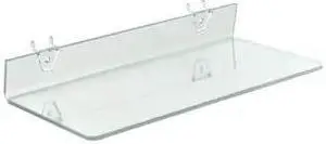 AZAR DISPLAYS 556095 16"W x 6"D Clear Acrylic Shelf for Pegboard and Slatwall,