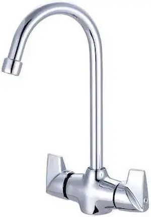 CENTRAL BRASS 0284-A-Q Two Handle Bar/Pantry Faucet, Compression Hose, Single