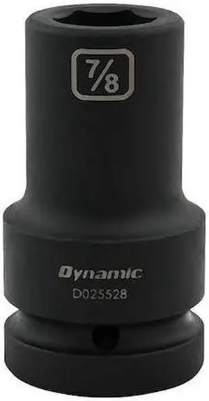 DYNAMIC D025528 1" Drive Deep Socket, Black Phosphate, Tools 7/8" X 1" Drive, 6