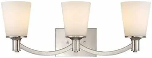 NUVO 60-5823 Laguna 3 Light Vanity White Glass Brushed Nickel NUVO 60-5823 Laguna 3 Light Vanity White Glass Brushed Nickel