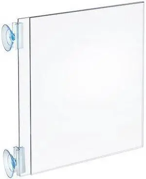 AZAR DISPLAYS 106688 Two-Sided AcrylicSign Holder W/ Suction Cup Grippers 8.5"