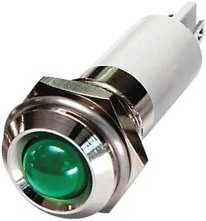 ZORO SELECT 24M111 Round Indicator Light,Green,12VDC