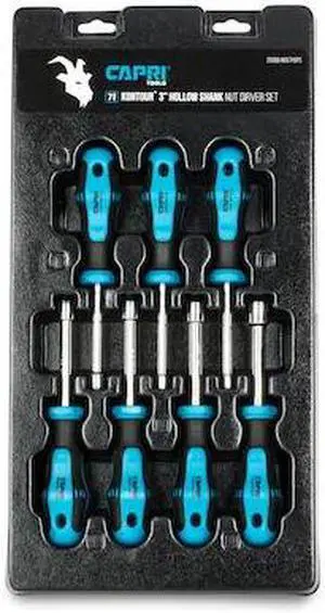CAPRI TOOLS 25000-NDS7H3PS Kontour SAE Hollow Shaft Nut Driver Set, 7 pcs CAPRI TOOLS 25000-NDS7H3PS Kontour SAE Hollow Shaft Nut Driver Set, 7 pcs