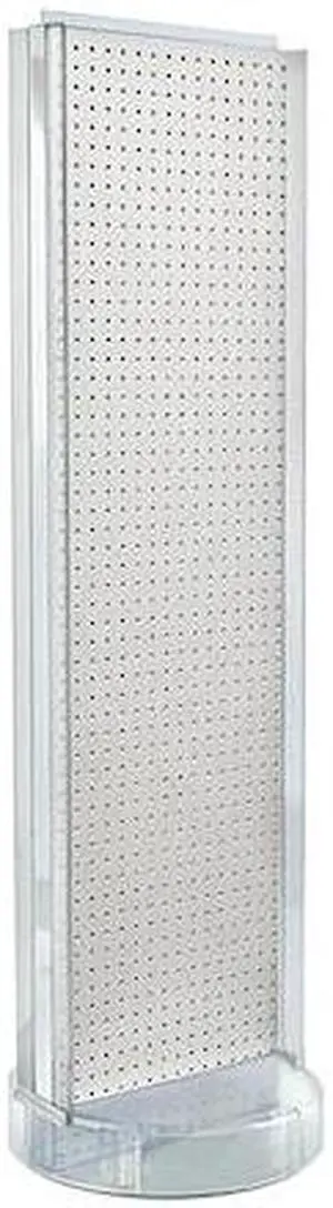 AZAR DISPLAYS 700788-WHT 2 Sided- White Pegboard Floor Display w/C-Channel