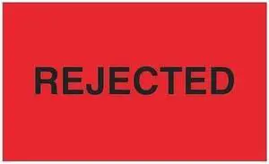 TAPE LOGIC DL3481 Tape Logic® Labels, "Rejected", 3" x 5", Fluorescent Red,