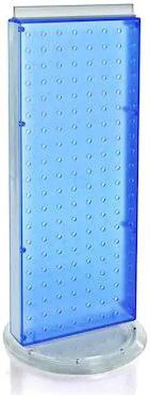AZAR DISPLAYS 700508-BLU Revolving 8"W x 20.625"H Pegboard Counter Display