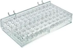 AZAR DISPLAYS 225527 72-Compartment Tray - oval slot .5" x .625", PK2