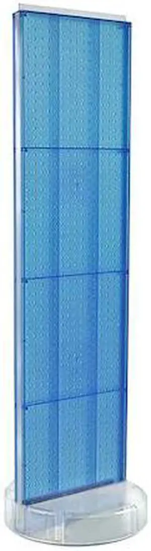 AZAR DISPLAYS 700780-BLU 2 Sided- Blue Pegboard Floor Display On A Revolving