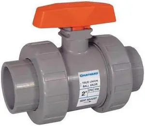 HAYWARD FLOW CONTROL TBH1200ASTE0000 Ball Valve, True Union, 2", PVC/EPDM, Full