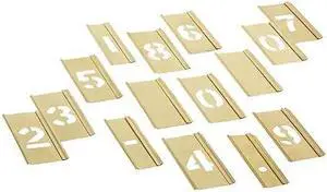 C.H. HANSON 10008 Stencil Set,Numbers,Brass