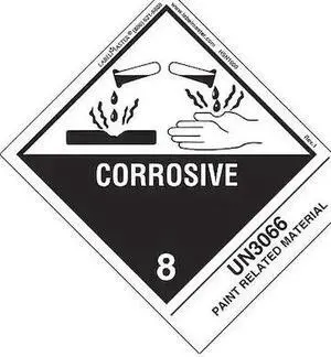 LABELMASTER HSN1900 Corrosive Label,UN3066 Paint,PK500