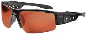 ERGODYNE DAGR-PZ DAGR-PZ, Safety Glasses, Uncoated, Copper Lens, Black Frame,