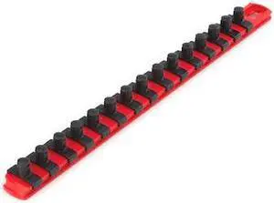 TEKTON OSR12115 3/8 Inch Drive x 13 Inch Socket Rail, 15 Clips (Red)