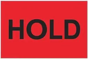 TAPE LOGIC DL1129 Tape Logic® Labels, "Hold", 2" x 3", Fluorescent Red, 500/Roll