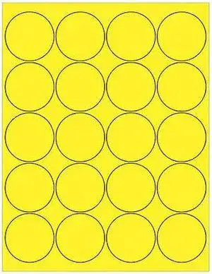 TAPE LOGIC LL197YE Tape Logic Circle Laser Labels, 2", Fluorescent Yellow,