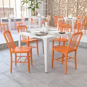 Flash Furniture Colorful Restaurant Chair Orange 2 Pack (2CH6120018OR)