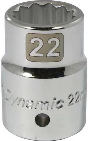 DYNAMIC D022122 3/4" Drive, 22mm Metric Socket, 12 Points