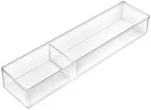 AZAR DISPLAYS 252718 Two Compartment Slim Rectangle Cosmetic Organizer for