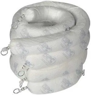 BRADY SPC510 Sorbent Boom, 32 gal, 5 in x 10 ft, Oil, White, Polypropylene BRADY SPC510 Sorbent Boom, 32 gal, 5 in x 10 ft, Oil, White, Polypropylene