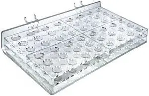 AZAR DISPLAYS 225533 48-compartment Tray - round slot .75, PK2