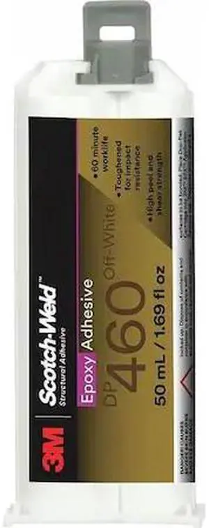3M 460 Epoxy Adhesive, DP460 Series, Off-White, Dual-Cartridge, 2:01 Mix Ratio,