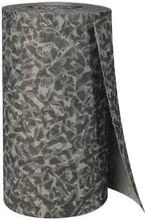 BRADY CH30DP Sorbent Roll, 40 gal, 30 in x 150 ft, Harsh Chemicals, Black, Red,