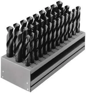 CLE-LINE C21134 33PC 1/2 Reduced Shank Silver & Deming Drill Set Cle-Line 1813