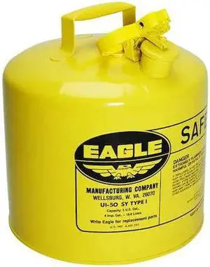 EAGLE UI50SY 5 gal. Yellow Galvanized steel Type I Safety Can for Diesel