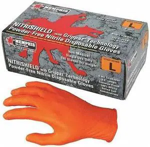 MCR SAFETY 6016OM NitriShield with Grippaz, Nitrile Disposable Gloves, 6 mil