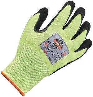 ERGODYNE 7041 Coated Gloves,Nitrile,Sandy,2XL,Lime,PR