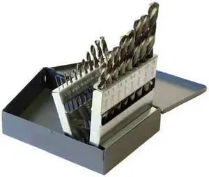 CHICAGO-LATROBE 47924 19PC 135 Degree Heavy-Duty Cobalt Jobber Length Drill Set