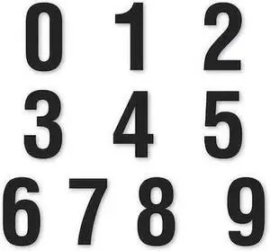 MAGNA VISUAL DCN-157 Die Cut Number Magnets, Black, 1-1/2, PK108