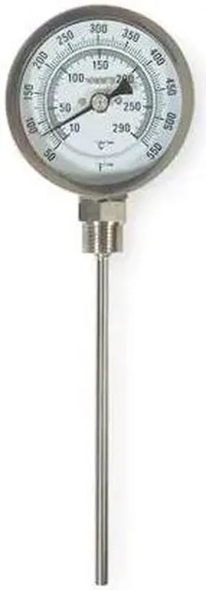 ZORO SELECT 1NFZ5 Bimetal Thermom,3 In Dial,50 to 550F