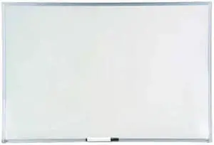 ZORO SELECT 1NUP9 24"x36" Melamine Whiteboard, Aluminum Frame
