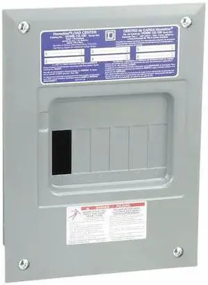 SQUARE D HOM612L100F Load Center, 6 Spaces, 100A Amps, 120/240V AC